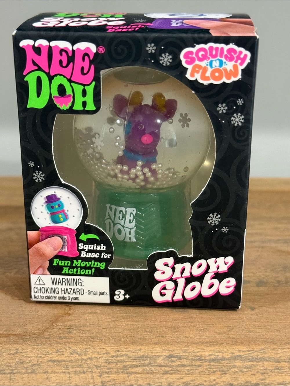 NeeDoh Squish 'N Flow Snow Globe Toy - Green & Purple
